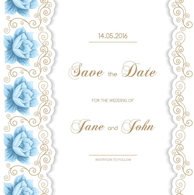 wedding vintage invitation flower card 