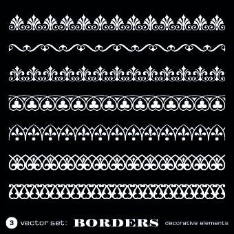 White lace borders design vector set 03 White lace borders design vector set 03