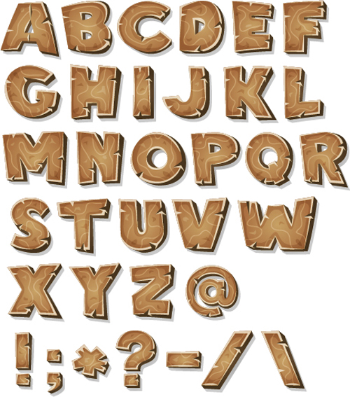 wood texture alphabet 