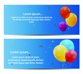 Colorful balloons holiday banner vector set 06 Colorful balloons holiday banner vector set 06