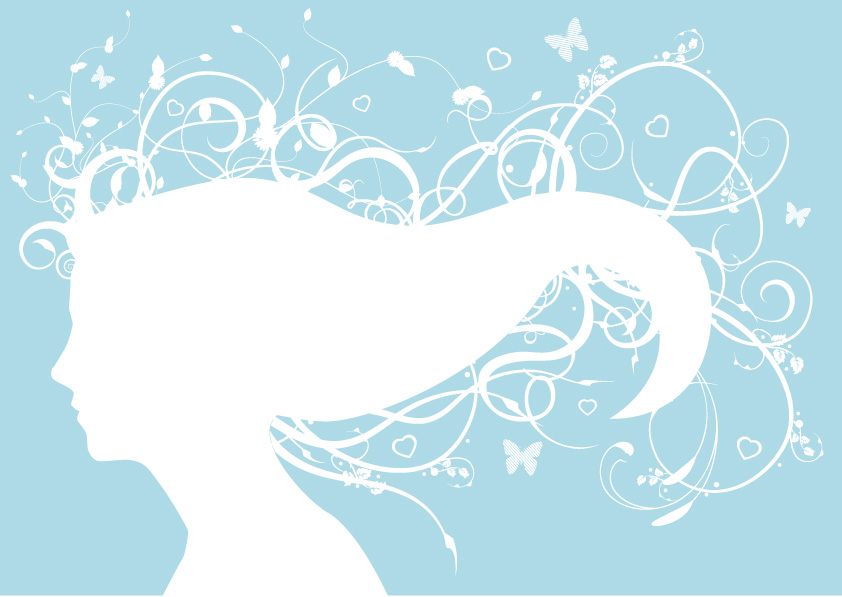 Gilr head and pattern 08 Vector Gilr head and pattern 08 Vector