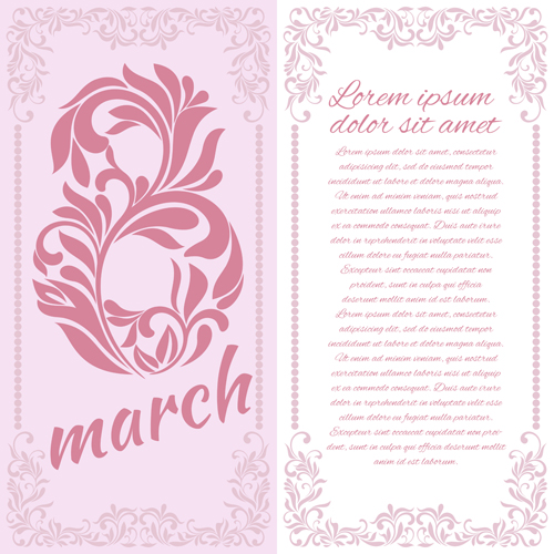 8 March womens day background set 01 vector 8 March womens day background set 01 vector