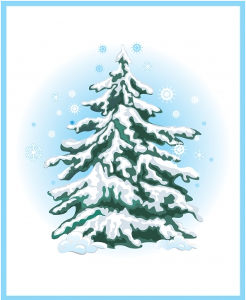 Simple Christmas tree with snow vector Simple Christmas tree with snow vector