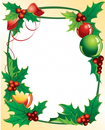 Christmas holly frame vector Christmas holly frame vector