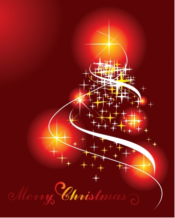 Christmas tree abstract with red background vector Christmas tree abstract with red background vector