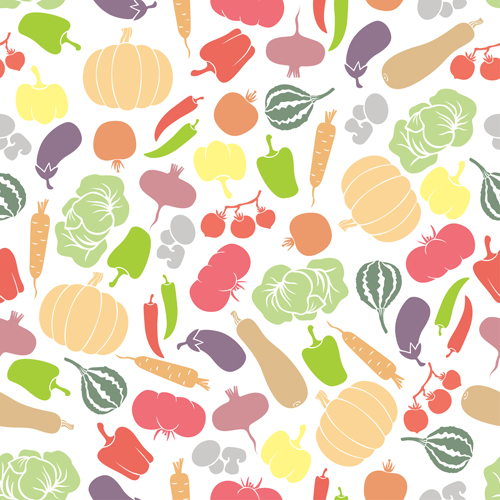 Colored vegetables seamless pattern vector 01 Colored vegetables seamless pattern vector 01