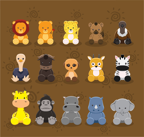 Cute cartoon animal set vector 02 Cute cartoon animal set vector 02