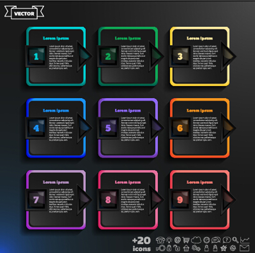 Dark infographic with diagram business template vector 22 Dark infographic with diagram business template vector 22
