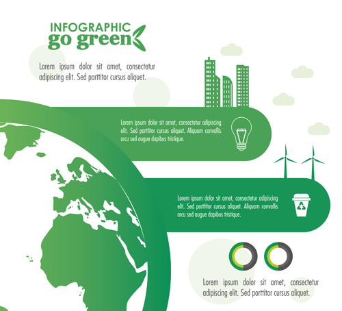 Go green Infographic vectors design 01