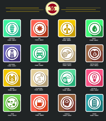 Growth business shadow icons vector 01