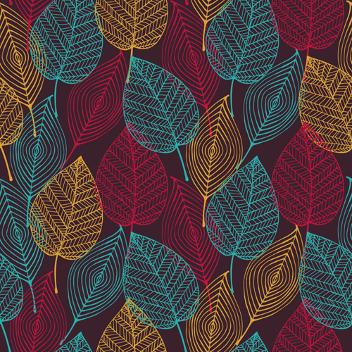 Leaves textures pattern seamless vector 01 Leaves textures pattern seamless vector 01