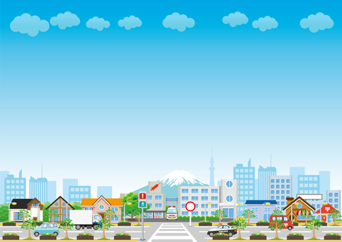 Modern city landscape vector template 04 Modern city landscape vector template 04