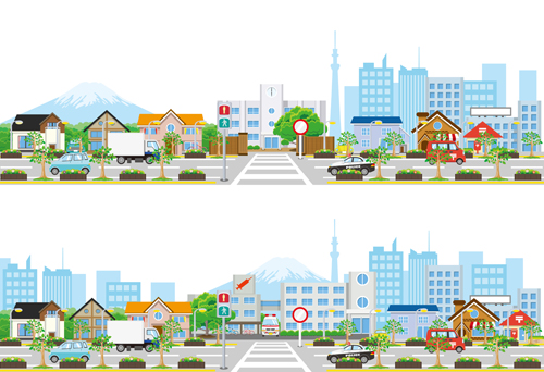 Modern city landscape vector template 05 Modern city landscape vector template 05