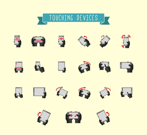 Phone touching gesture vector Phone touching gesture vector