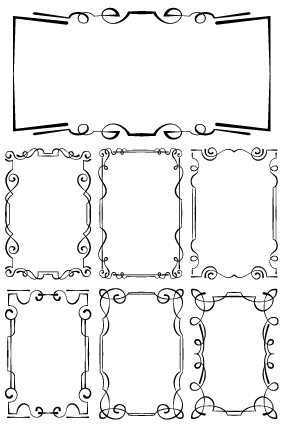 Set of simple hand drawn frame vectors 10