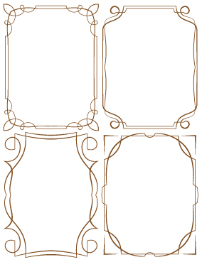 Set of simple hand drawn frame vectors 12