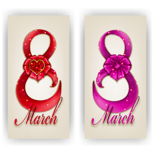 Shiny womens day vector cards Shiny womens day vector cards