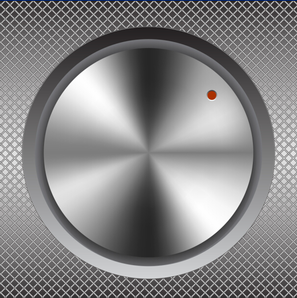 Silvery metal button vector material 02
