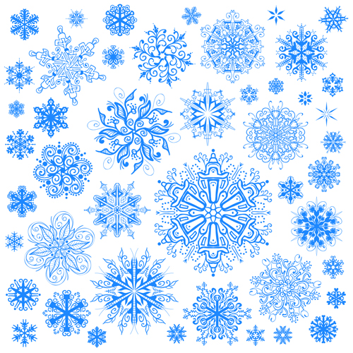 Different snowflakes pattern design vector set 03 Different snowflakes pattern design vector set 03