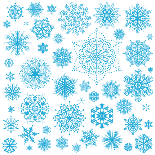 Different snowflakes pattern design vector set 04 Different snowflakes pattern design vector set 04