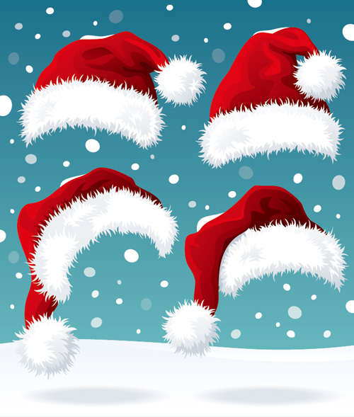 Vector 2016 christmas hat material set 02 Vector 2016 christmas hat material set 02
