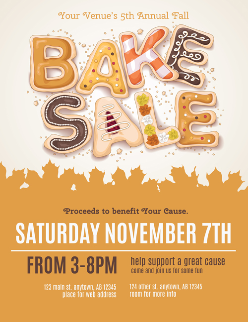 Vector bake sale poster design 02