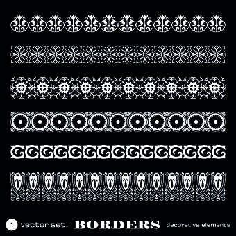 White lace borders design vector set 01 White lace borders design vector set 01