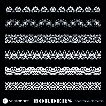 White lace borders design vector set 02 White lace borders design vector set 02