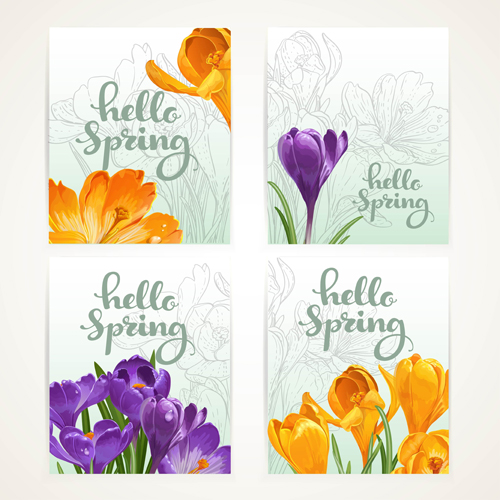 Yellow with purple flower banners vector 02 Yellow with purple flower banners vector 02