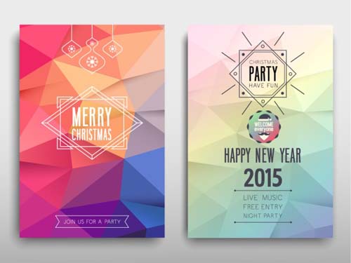 2016 Christmas with new year party poster geometric vectors 2016 Christmas with new year party poster geometric vectors