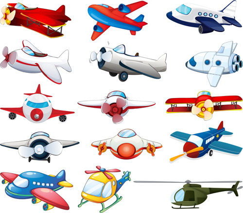 Aircraft cartoon vector material 02 Aircraft cartoon vector material 02