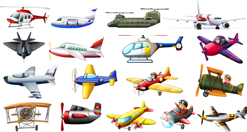 Aircraft cartoon vector material 03 Aircraft cartoon vector material 03