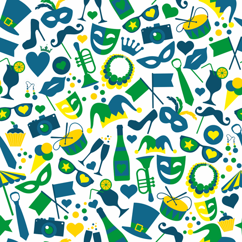 Brazil carnival seamless pattern vector Brazil carnival seamless pattern vector