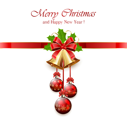 Christmas holly berry with bells vector background 04 Christmas holly berry with bells vector background 04
