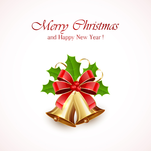 Christmas holly berry with bells vector background 06 Christmas holly berry with bells vector background 06