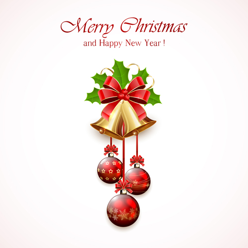 Christmas holly berry with bells vector background 07 Christmas holly berry with bells vector background 07