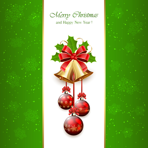 Christmas holly berry with bells vector background 08 Christmas holly berry with bells vector background 08