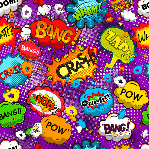 Comic speech bubbles vector seamless pattern 01 Comic speech bubbles vector seamless pattern 01