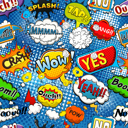 Comic speech bubbles vector seamless pattern 02 Comic speech bubbles vector seamless pattern 02