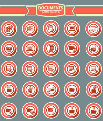 Documents icons design vectors