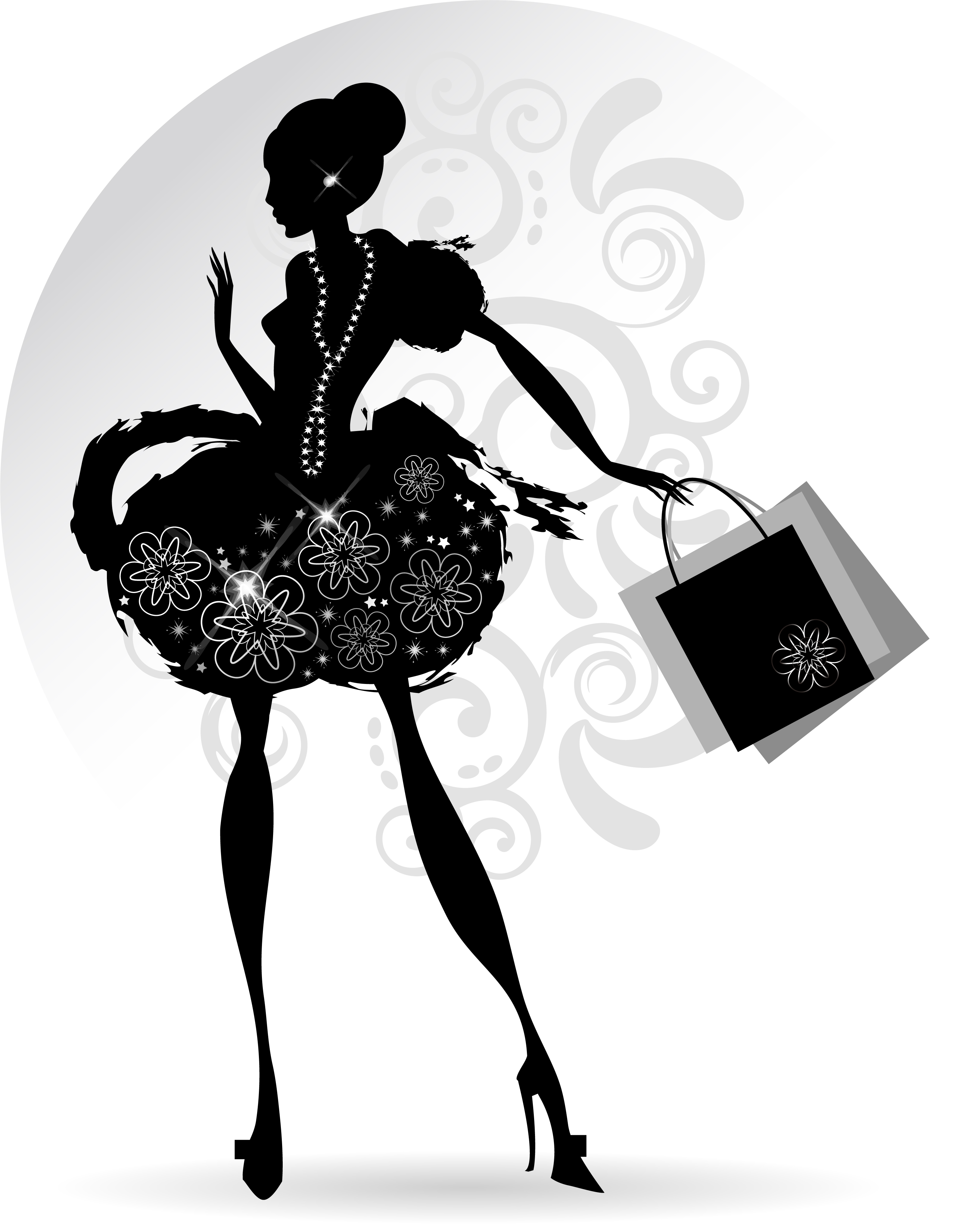 Fashion girl with shopping vectors 04 Fashion girl with shopping vectors 04