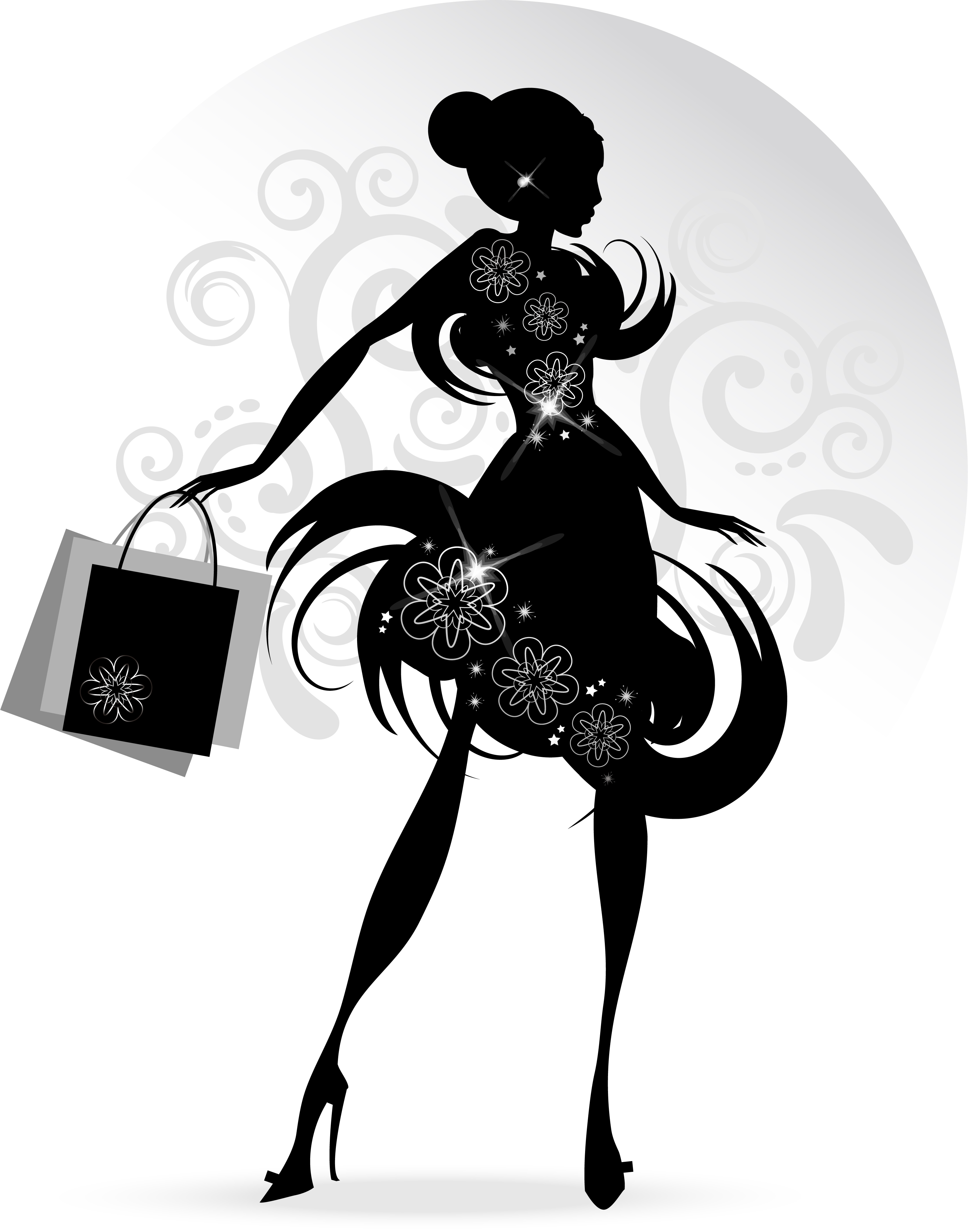 Fashion girl with shopping vectors 07 Fashion girl with shopping vectors 07