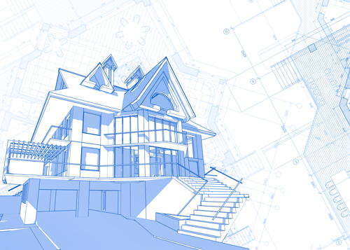 House architecture blueprint vector set 02 House architecture blueprint vector set 02