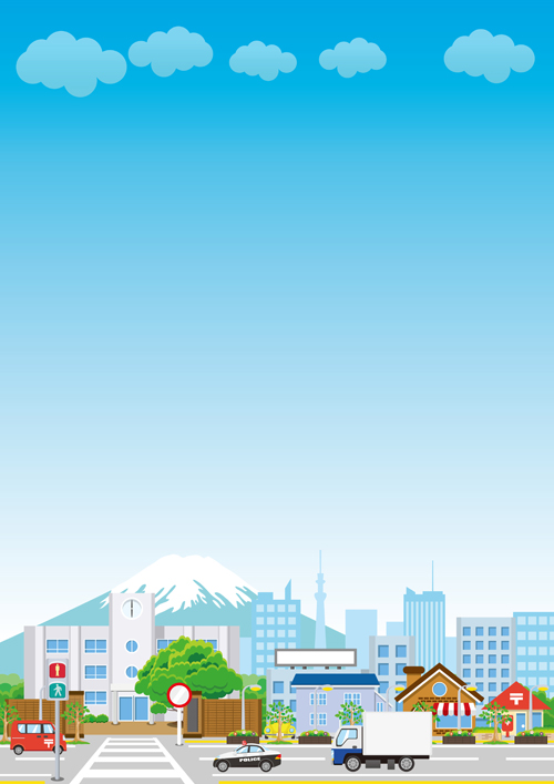 Modern city landscape vector template 01 Modern city landscape vector template 01