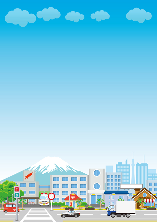 Modern city landscape vector template 02 Modern city landscape vector template 02