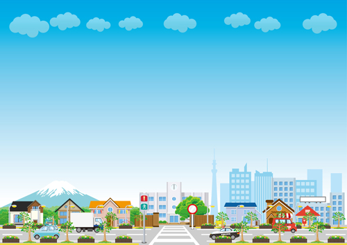 Modern city landscape vector template 03 Modern city landscape vector template 03