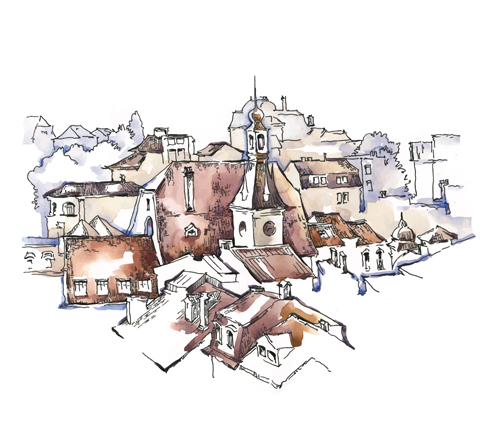 Old street hand drawing sketch vector 03 Old street hand drawing sketch vector 03