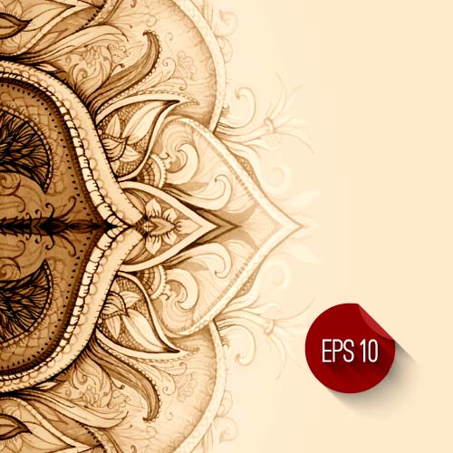 Ornate dark floral book cover with invitation card vector 09