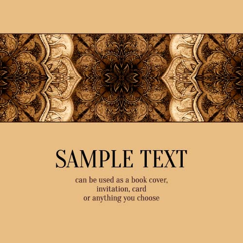 Ornate dark floral book cover with invitation card vector 10