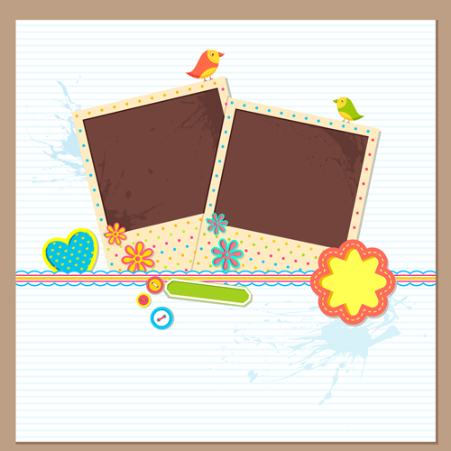 Photo frame with card vector Photo frame with card vector